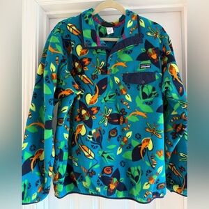Patagonia Teal and Purple Fleece Pullover